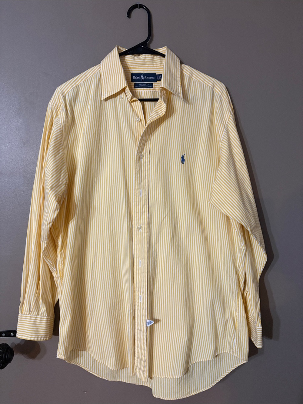 Ralph Lauren Men’s Yellow Pinstripe Dress Shirt